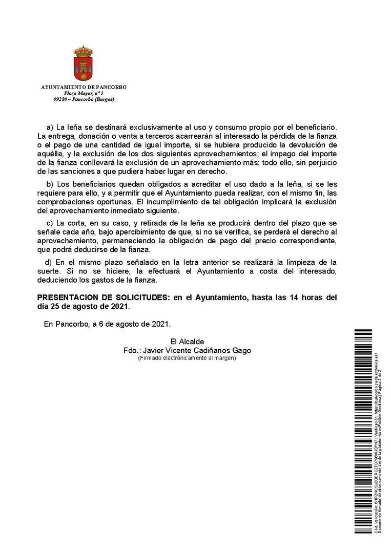 Bando leñas vecinales 2022