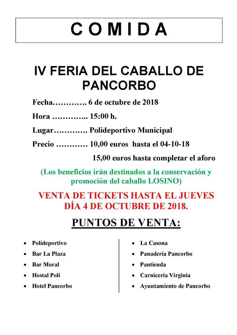 IV FERIA DEL CABALLO LOSINO DE PANCORBO (6 de octubre de 2018)