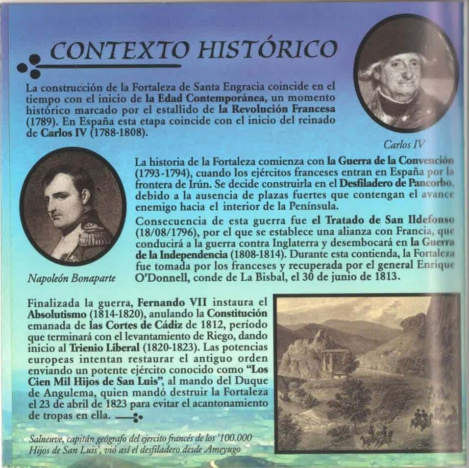 Folleto Fortaleza de Santa Engracia (1794 - 1823)
