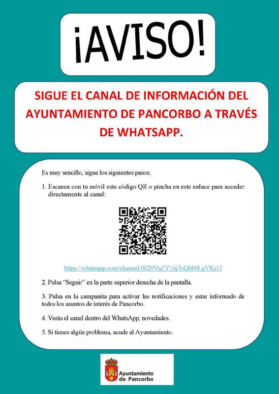 Cartel canal de Whatsapp